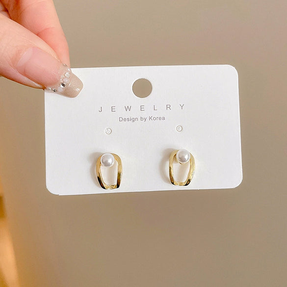 Wholesale Metal Alloy Cat's Eye Earrings With Geometric Pattern Retro Exaggerated Style For Women