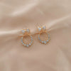 Wholesale Metal Alloy Cat's Eye Earrings With Geometric Pattern Retro Exaggerated Style For Women