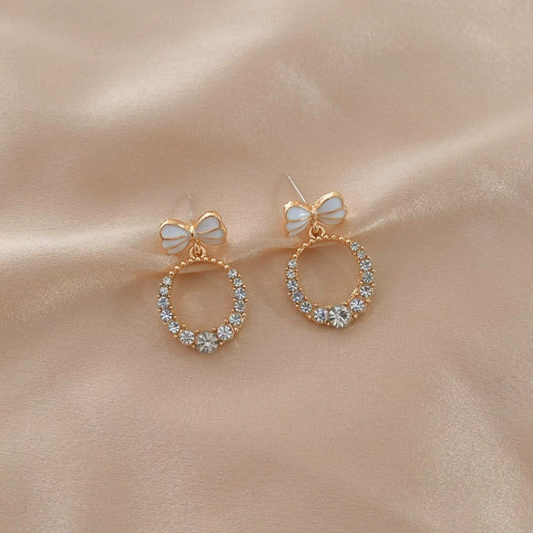 Wholesale Metal Alloy Cat's Eye Earrings With Geometric Pattern Retro Exaggerated Style For Women