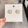 Wholesale Metal Alloy Cat's Eye Earrings With Geometric Pattern Retro Exaggerated Style For Women