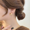 Wholesale Metal Alloy Cat's Eye Earrings With Geometric Pattern Retro Exaggerated Style For Women