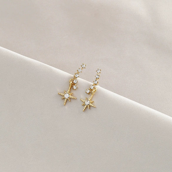 Wholesale Metal Alloy Cat's Eye Earrings With Geometric Pattern Retro Exaggerated Style For Women