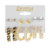 Wholesale Metal Alloy Circle Chain Earring Set With Love Pin And Butterfly Designs