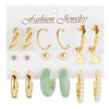 Wholesale Metal Alloy Circle Chain Earring Set With Love Pin And Butterfly Designs