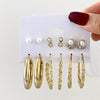 Wholesale Metal Alloy Circle Chain Earring Set With Love Pin And Butterfly Designs