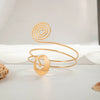 Wholesale Metal Alloy Flower Geometric Open Arm Bracelet Punk Style Niche For Women