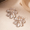 Wholesale Metal Alloy Flower Tassel Earrings With Electroplating Exaggerated And Fashionable For Women