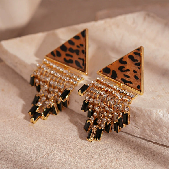 Wholesale Metal Alloy Flower Tassel Earrings With Electroplating Exaggerated And Fashionable For Women
