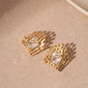 Wholesale Metal Alloy Flower Tassel Earrings With Electroplating Exaggerated And Fashionable For Women