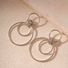 Wholesale Metal Alloy Flower Tassel Earrings With Electroplating Exaggerated And Fashionable For Women