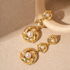 Wholesale Metal Alloy Flower Tassel Earrings With Electroplating Exaggerated And Fashionable For Women