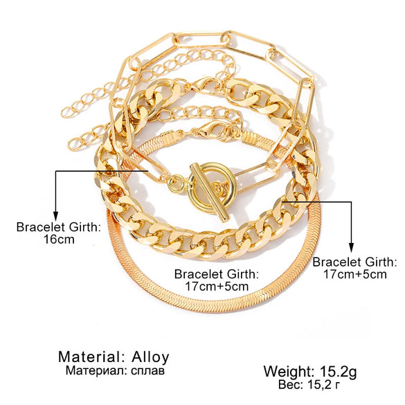 Wholesale Metal Alloy Folded Exaggerated Geometric Retro Style Electroplated Unisex Bracelet