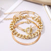 Wholesale Metal Alloy Folded Exaggerated Geometric Retro Style Electroplated Unisex Bracelet