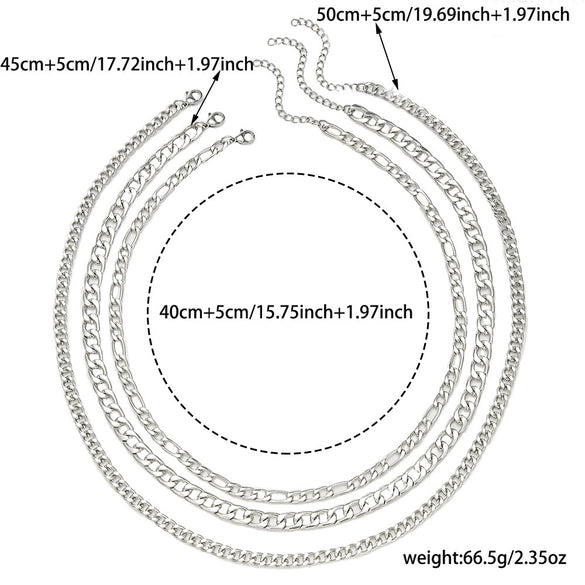 Wholesale Metal Alloy Geometric Punk Style Electroplated Stacked Necklace Jewelry
