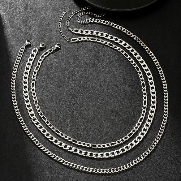 Wholesale Metal Alloy Geometric Punk Style Electroplated Stacked Necklace Jewelry