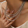 Wholesale Metal Alloy Geometric Punk Style Electroplated Stacked Necklace Jewelry
