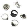 Wholesale Metal Alloy Geometric Skull Head Ring Set With Electroplating For Women