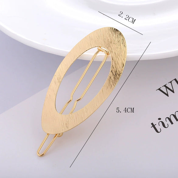Wholesale Metal Alloy Goldplated Frog Clip Hairpin In Round And Oval Shapes