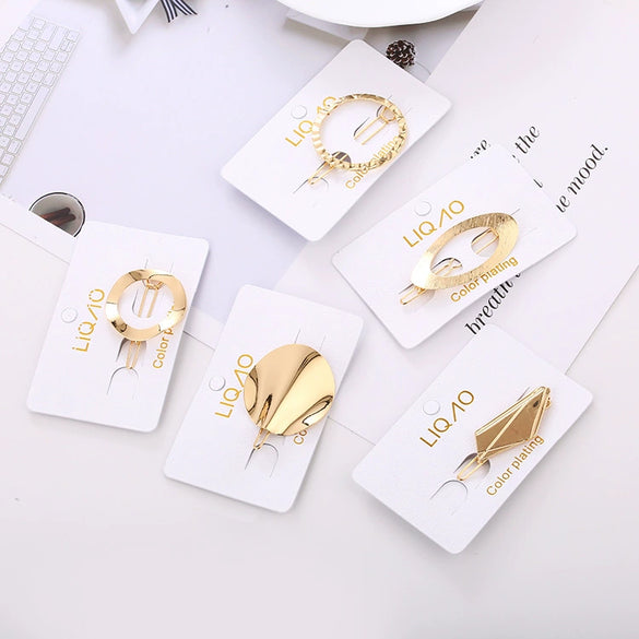 Wholesale Metal Alloy Goldplated Frog Clip Hairpin In Round And Oval Shapes