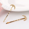 Wholesale Metal Alloy Goldplated Star Moon Frosted Hairpin Clip For Women Hair Accessories
