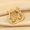 Wholesale Metal Alloy Retro Harp Glossy Electroplated Women's Brooch Suit Pin