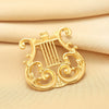 Wholesale Metal Alloy Retro Harp Glossy Electroplated Women's Brooch Suit Pin