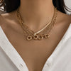 Wholesale Metal Alloy Snake Bone Chain Necklace With Geometric Design And Electroplating For Women