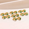 Wholesale Metal And Zircon Earrings Geometric Style Fivepointed Star Round Heartshaped Water Drop Electroplated For Women