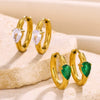 Wholesale Metal And Zircon Earrings Geometric Style Fivepointed Star Round Heartshaped Water Drop Electroplated For Women
