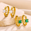 Wholesale Metal And Zircon Earrings Geometric Style Fivepointed Star Round Heartshaped Water Drop Electroplated For Women