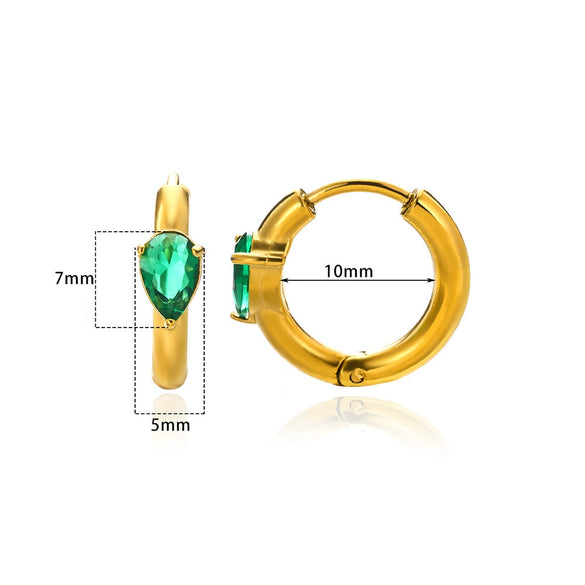 Wholesale Metal And Zircon Earrings Geometric Style Fivepointed Star Round Heartshaped Water Drop Electroplated For Women