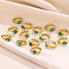 Wholesale Metal And Zircon Earrings Geometric Style Fivepointed Star Round Heartshaped Water Drop Electroplated For Women