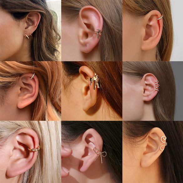 Wholesale Metal Animal Geometric Ear Clip With Electroplating For Women