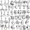 Wholesale Metal Animal Series Cactus Hedgehog Unicorn Beaded Pendant And Bracelet With Totem Pattern And Electroplating Treatment
