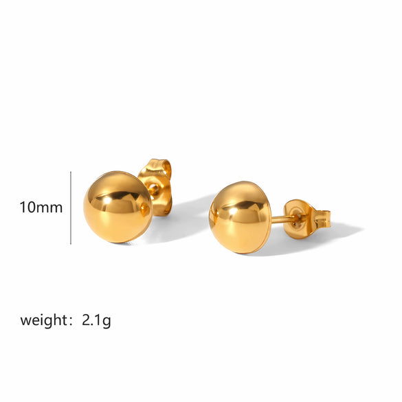 Wholesale Metal Ball Pendant Earrings Stainless Steel Geometric Light Luxury Style Electroplated For Women