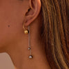 Wholesale Metal Ball Tassel Earrings Stainless Steel 18K Gold Electroplated Geometric Style Women's Ear Jewelry
