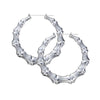 Wholesale Metal Bamboo Big Circle Geometric Hiphop Style Electroplated Unisex Earrings