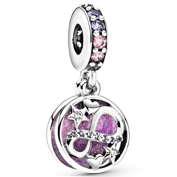Wholesale Metal Beaded Bracelet With Diamond Love Pendant And Totem Pattern Electroplating Treatment