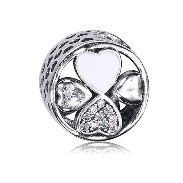 Wholesale Metal Beaded Bracelet With Diamond Love Pendant And Totem Pattern Electroplating Treatment