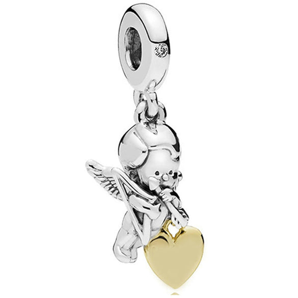 Wholesale Metal Beaded Bracelet With Hollow Love Shape And Rainbow Pendant Featuring Totem Pattern And Electroplating Treatment