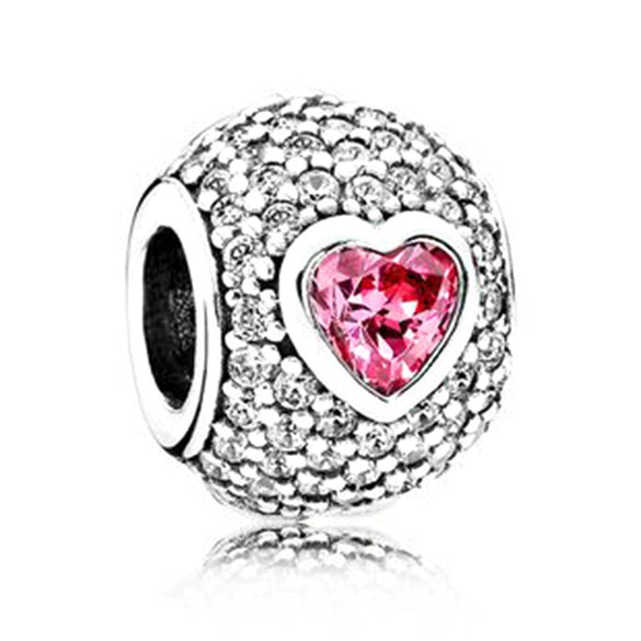 Wholesale Metal Beaded Bracelet With Pink Love Point Diamond Electroplated Totem Pattern Original Design