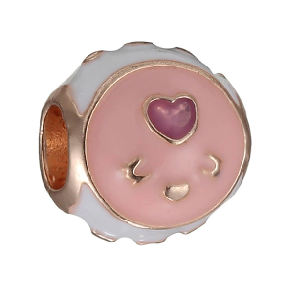 Wholesale Metal Beaded Jewelry With Totem Pattern And Electroplating Treatment Rose Gold Beads And Diamondembedded For Bracelet And Necklace Accessories