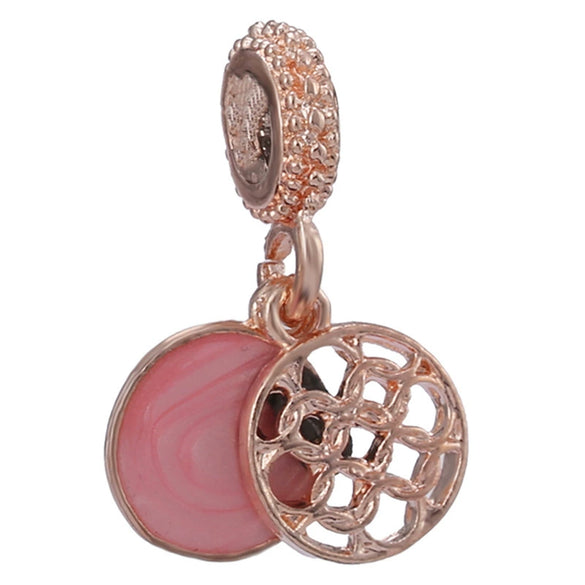 Wholesale Metal Beaded Jewelry With Totem Pattern And Electroplating Treatment Rose Gold Beads And Diamondembedded For Bracelet And Necklace Accessories