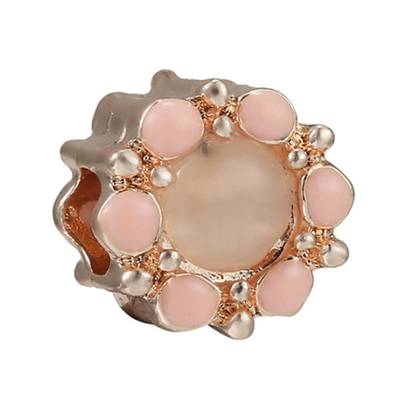 Wholesale Metal Beaded Jewelry With Totem Pattern And Electroplating Treatment Rose Gold Beads And Diamondembedded For Bracelet And Necklace Accessories