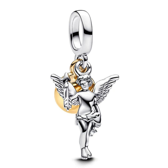 Wholesale Metal Beaded Rose Feather Pendant Love Bracelet With Totem Pattern And Electroplating Design