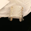 Wholesale Metal Bracelet With Geometric Style Electroplated For High End Feel Wide Edge Personality Exquisite Light Luxury Temperament