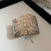 Wholesale Metal Bracelet With Geometric Style Electroplated For High End Feel Wide Edge Personality Exquisite Light Luxury Temperament