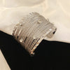 Wholesale Metal Bracelet With Geometric Style Electroplated For High End Feel Wide Edge Personality Exquisite Light Luxury Temperament