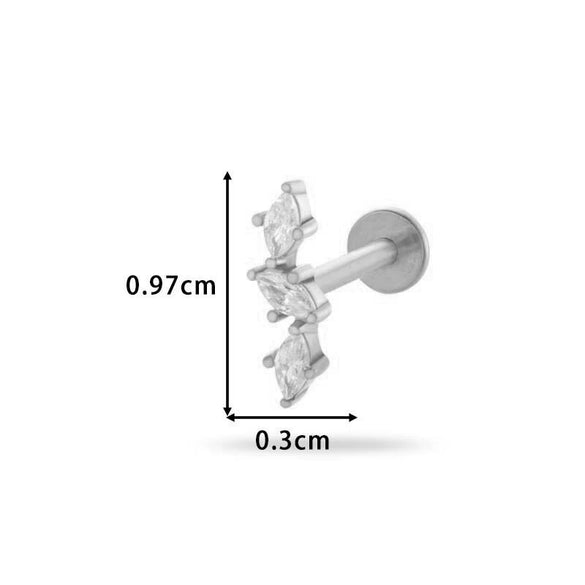 Wholesale Metal Butterfly Style Electroplated Puncture Ornaments For Women Inner Tooth Thread Flat Base Rod Lip Nail And Ear Bone Nail