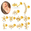 Wholesale Metal Butterfly Style Electroplated Puncture Ornaments For Women Inner Tooth Thread Flat Base Rod Lip Nail And Ear Bone Nail
